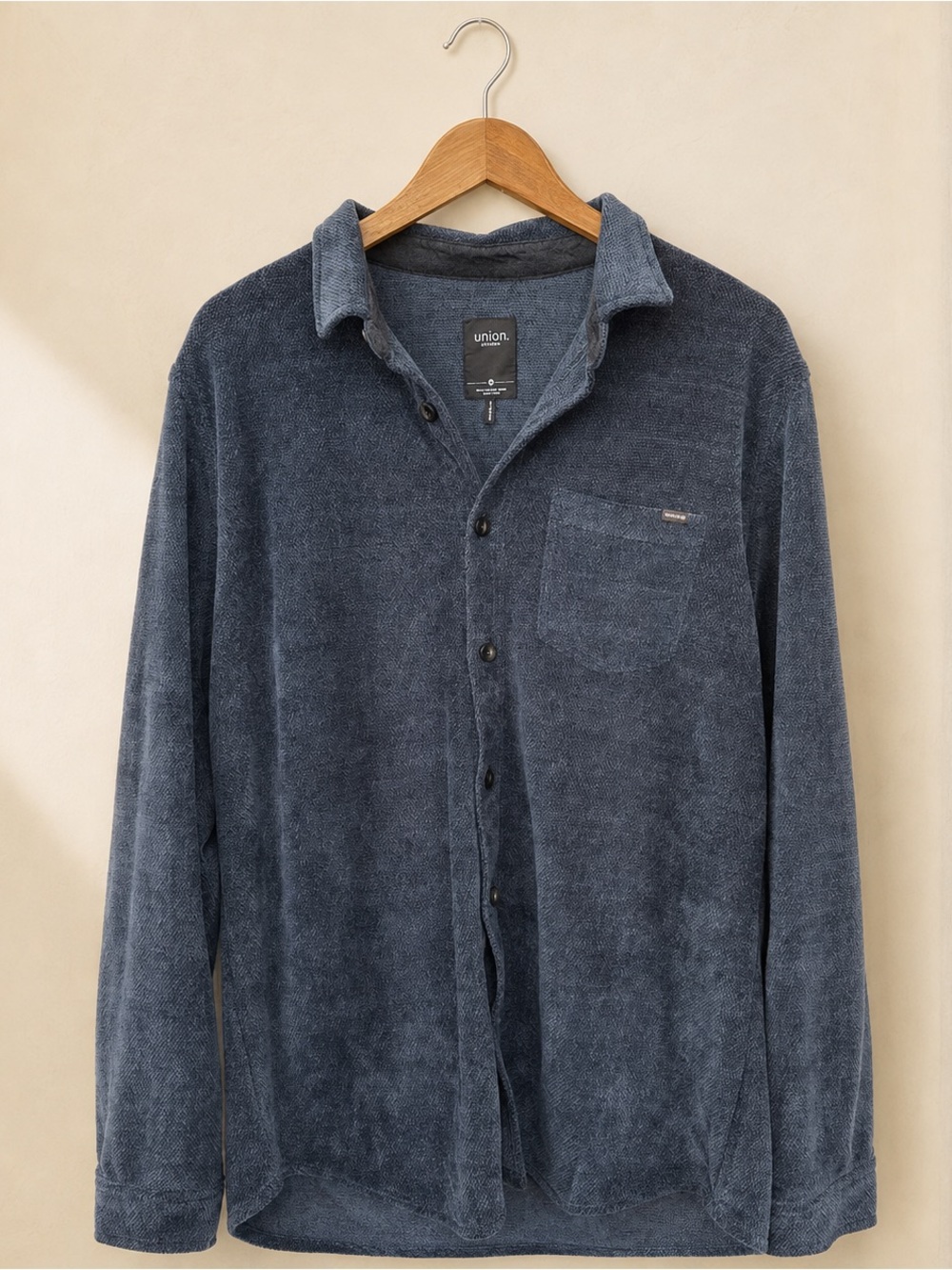Union Navy Blue Long-Sleeve Button Front Shirt